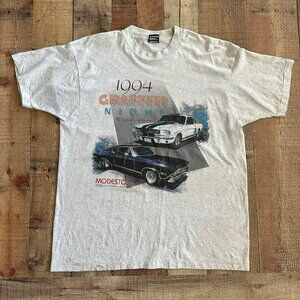Vintage 90's 1994 Grafitti Night classic car show graphic print tshirt men's xl